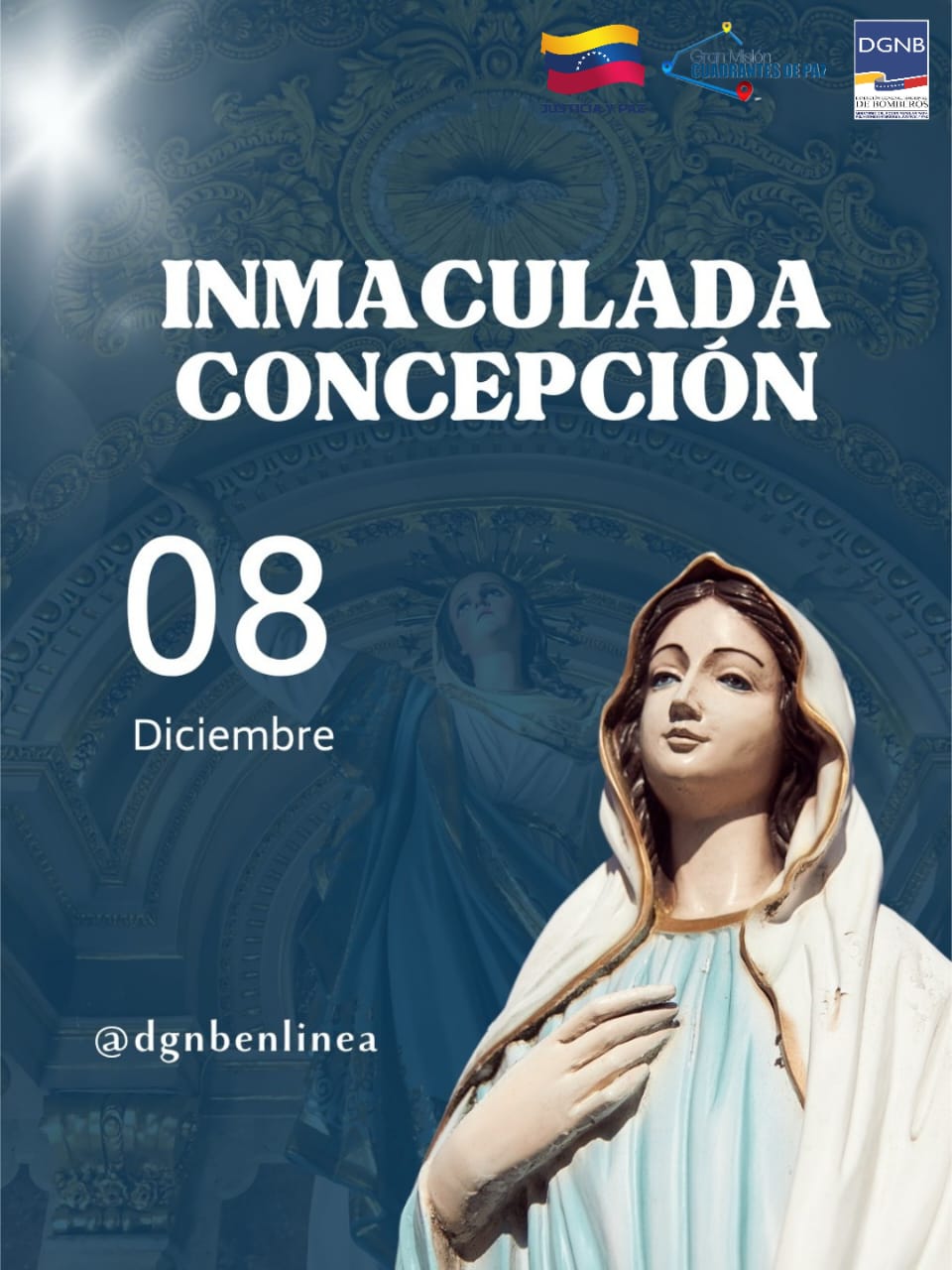 El Día de la Inmaculada Concepción se celebra cada 8 de diciembre en honor a la Virgen María, conmemorando que fue concebida sin pecado original según la doctrina católica.
El Día de la Inmaculada Concepción es una de las festividades marianas más importantes del calendario litúrgico de la Iglesia católica y se celebra en todo el mundo.
En 2025, esta fecha mantiene las tradiciones religiosas y culturales asociadas a la Virgen María.
#Efemerides #inmaculadaconcepción #bomberos